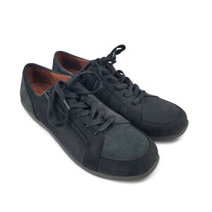 Vionic Abigail Black‎ Nubuck Zip Sneakers Size 10 Weatherproof Comfort Shoes